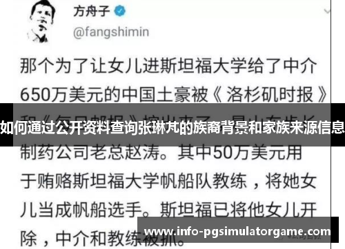 如何通过公开资料查询张琳芃的族裔背景和家族来源信息