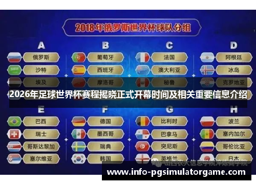 2026年足球世界杯赛程揭晓正式开幕时间及相关重要信息介绍