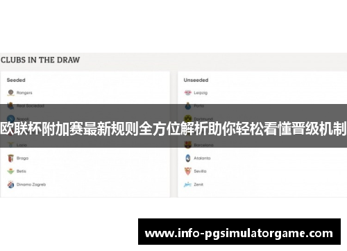 欧联杯附加赛最新规则全方位解析助你轻松看懂晋级机制 欧联杯附加赛最新规则全方位解析助你轻松看懂晋级机制